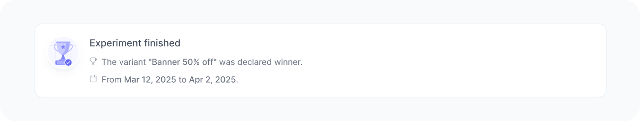 Experiment finished flag