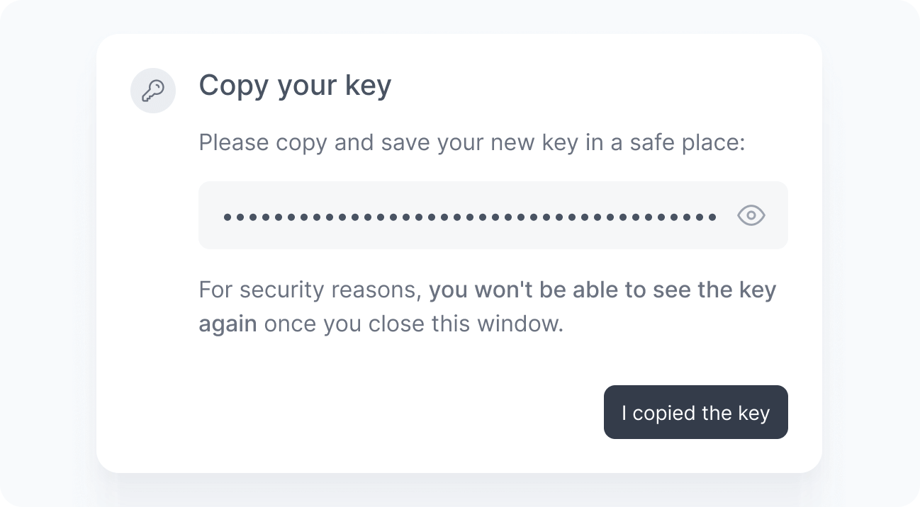 API key created