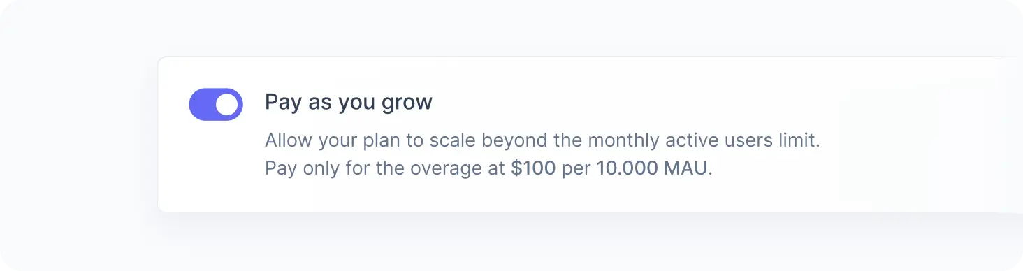 Pay as you grow