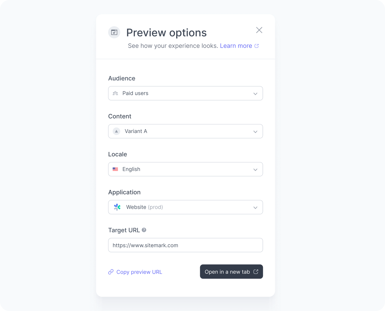 Preview drawer