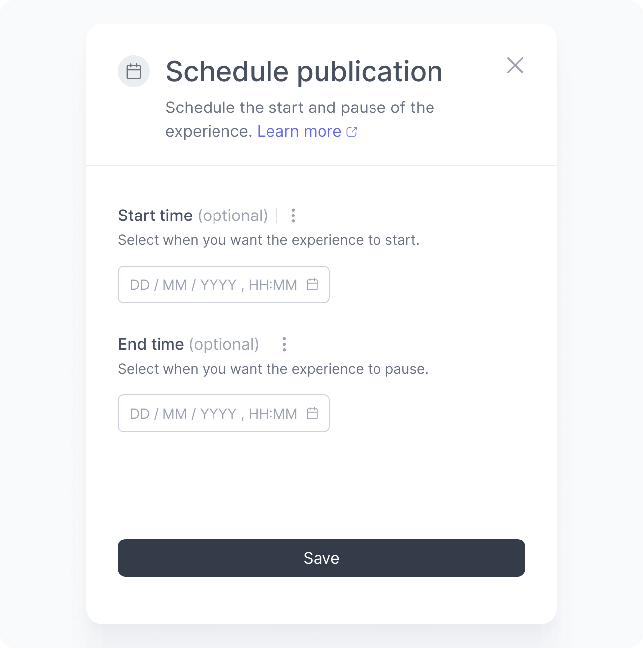 Schedule drawer