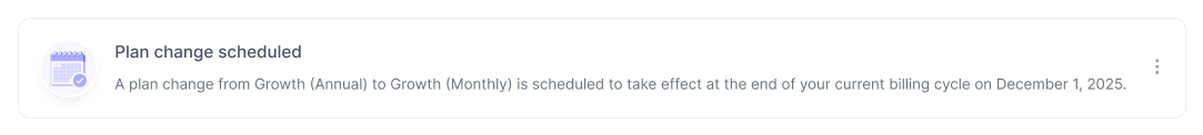 Scheduled changes
