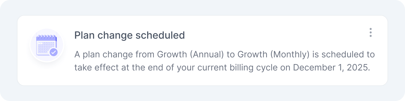 Scheduled changes