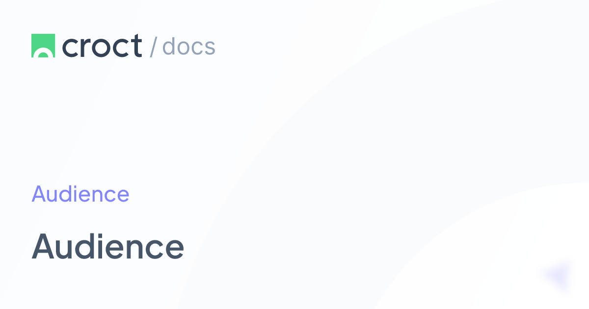 Audience | Croct Documentation