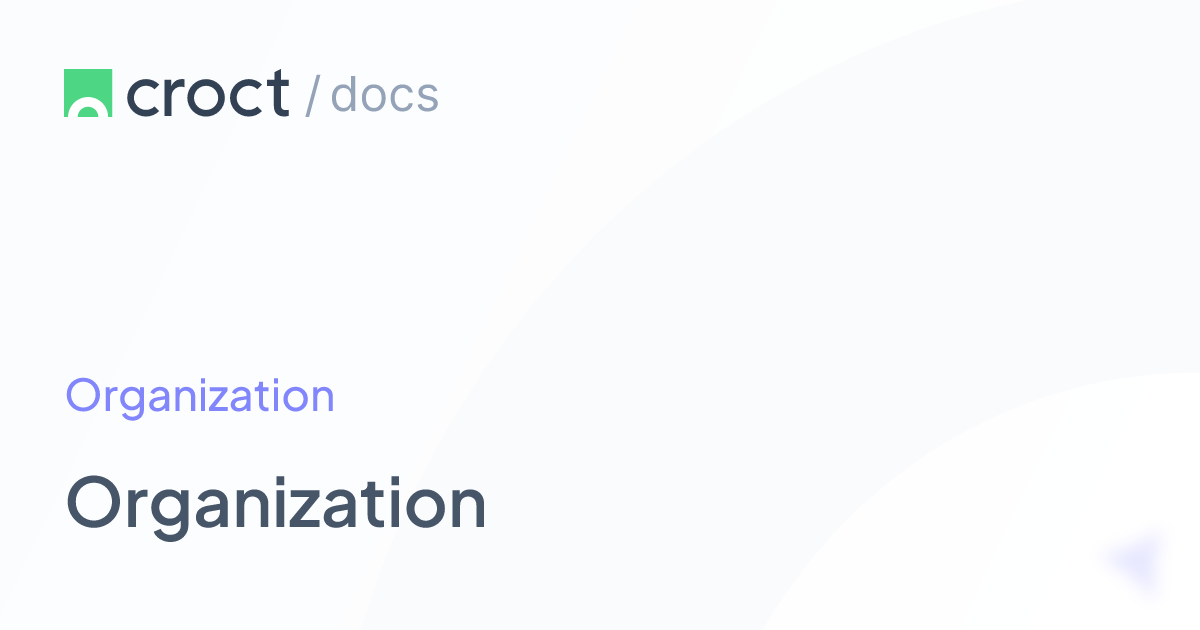 Organization | Croct Documentation