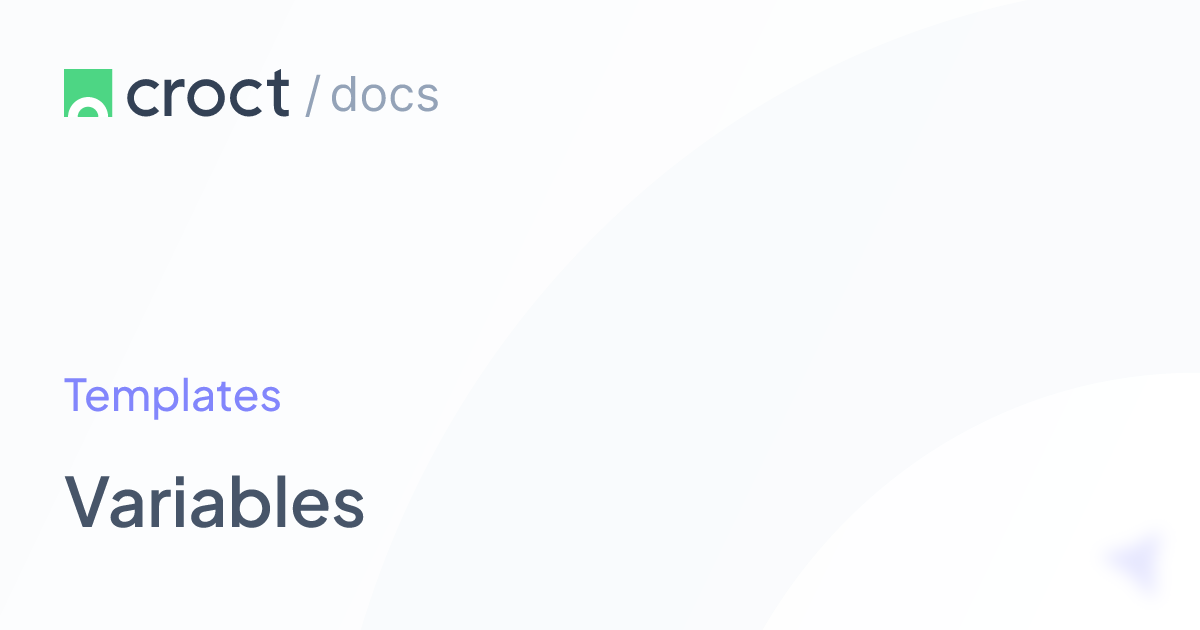 Variables | Croct Documentation