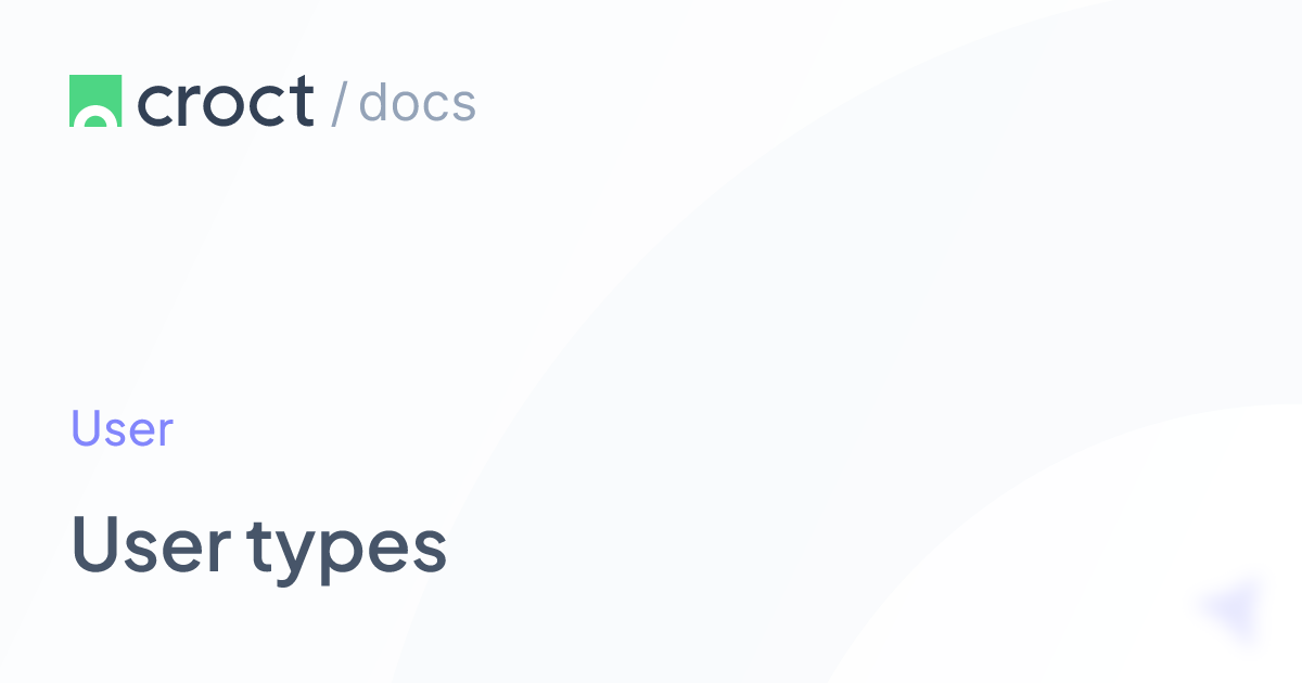 User types | Croct Documentation