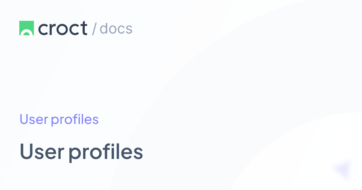 User profiles | Croct Documentation